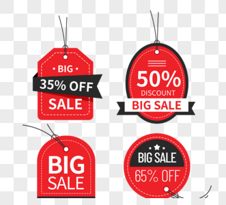 红色吊牌bigsale销售标签图片