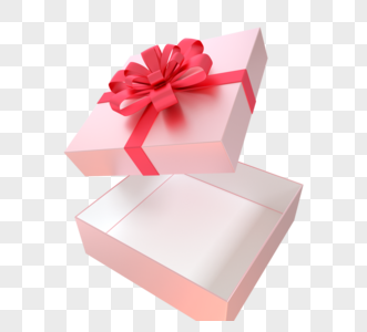 粉色3d开盖节日装饰礼盒图片