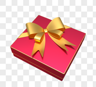 3d红色方形节日装饰礼物盒图片