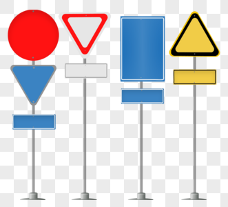 大型交通指示路标元素图片