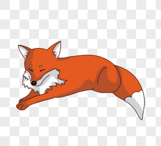 狐狸趴着休息中图片