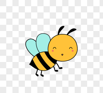 可爱bee卡通矢量插图蜜蜂卡通昆虫形象图片