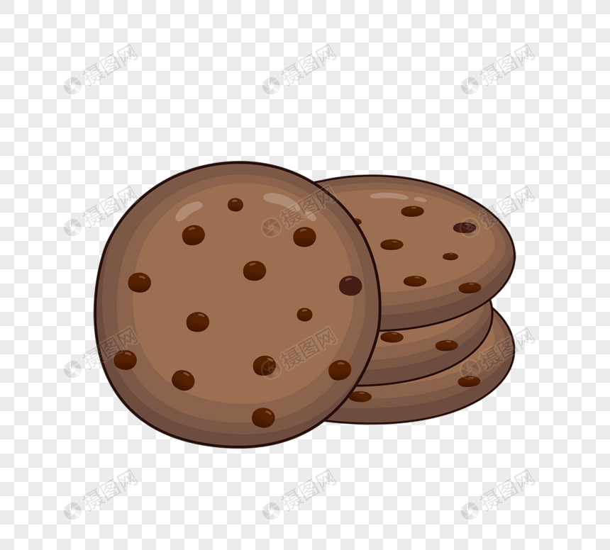 卡通点心巧克力豆黄油曲奇饼干堆cookie