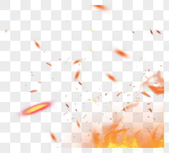燃烧橙色手绘火焰灰烬图片