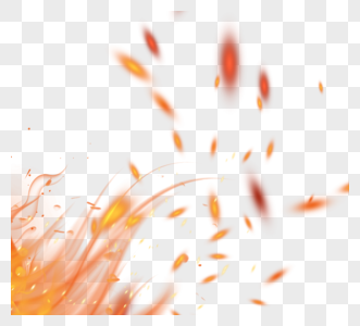 燃烧橙色写实风火花灰烬高清图片