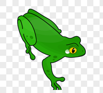 卡通绿色青蛙元素图片