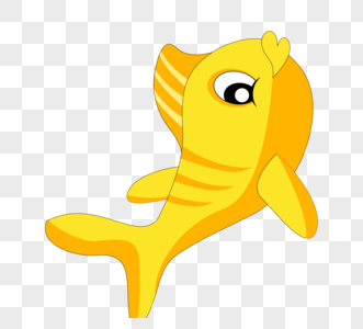 一只黄色小鱼卡通形象图片