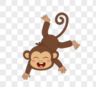 卡通矢量猴子翻跟斗插图monkey图片