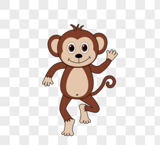 卡通猴子矢量可爱搞笑插图素材monkey图片