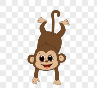 monkey矢量卡通有趣搞笑倒立猴子图片