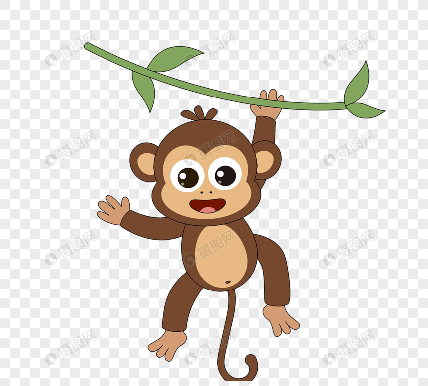 矢量卡通可爱玩耍猴子素材monkey图片