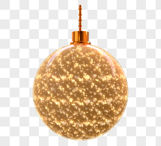 3d金色光效质感圣诞球图片