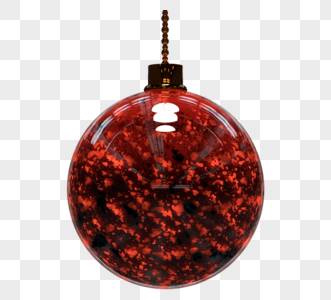 3d深红色光效圣诞球高清图片