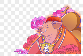 十二生肖之亥猪过年高清图片素材