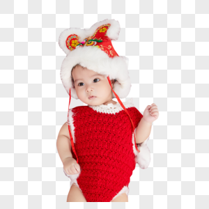 新年春节装扮的可爱婴儿图片