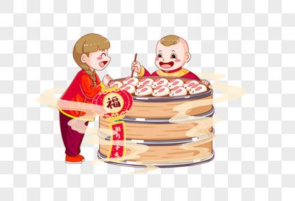 腊月二十八打糕蒸馍贴花