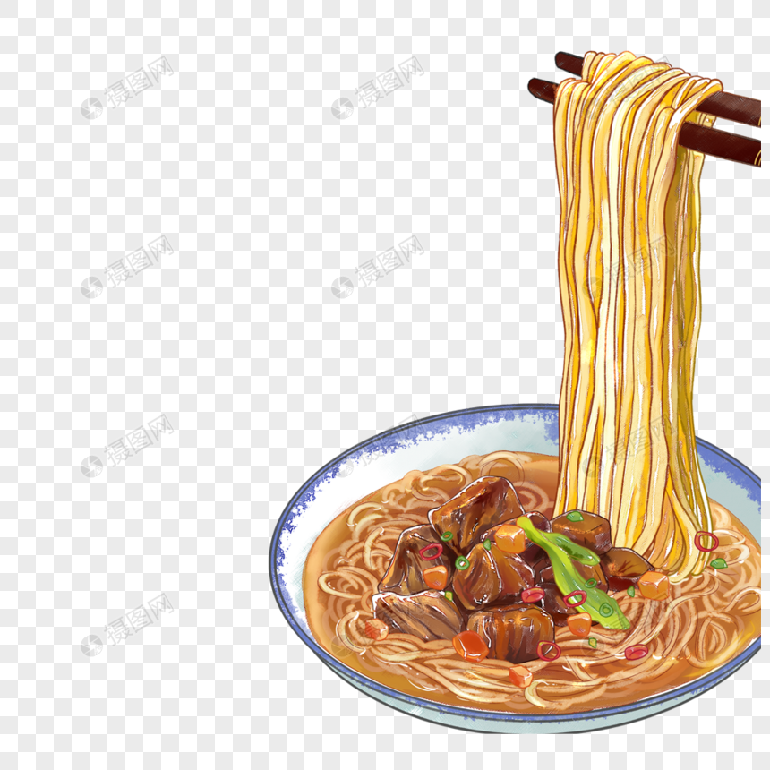 免抠元素 手绘/卡通元素 牛肉面 牛肉面.png860_860