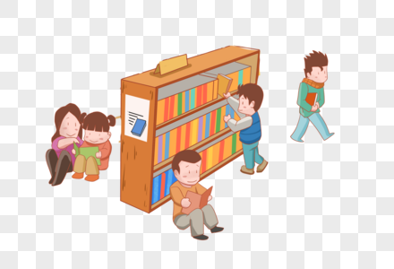 书店看书的孩子图片