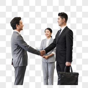 房产销售与客户握手洽谈图片