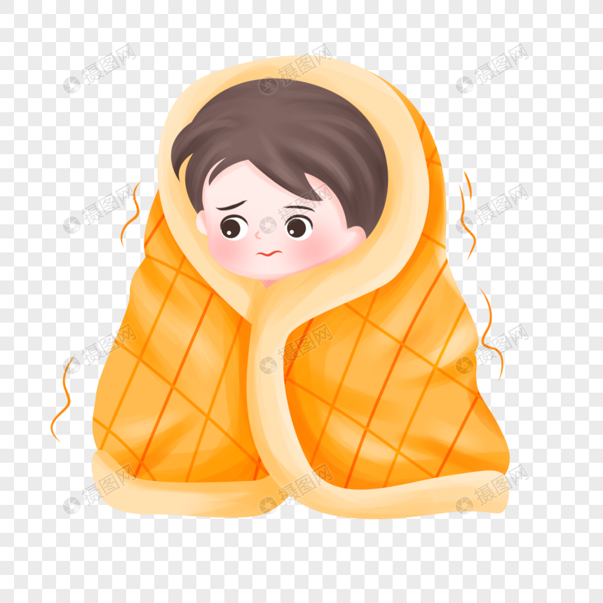 摄图网>免抠元素>手绘/卡通元素>寒冬里瑟瑟发抖的男孩子.psd>860_860