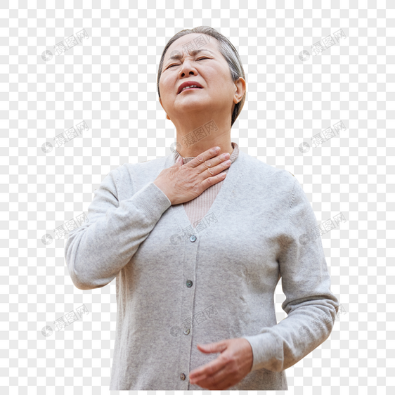 老奶奶喉咙疼痛图片
