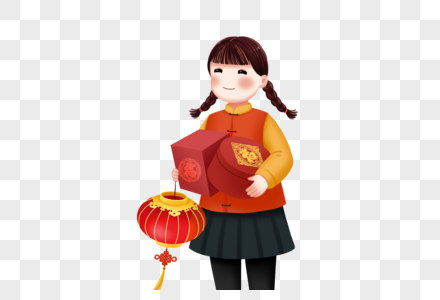 买年货的女孩图片