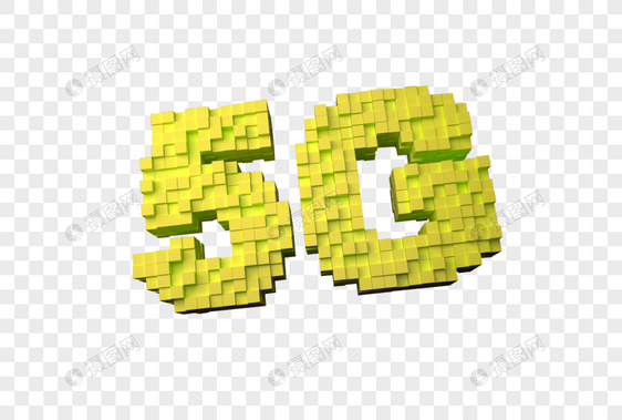 3d抽象像素5G图片