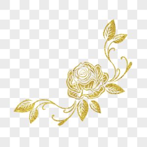 情人节金色玫瑰花纹图片