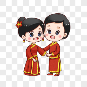 中式情侣新娘高清图片素材