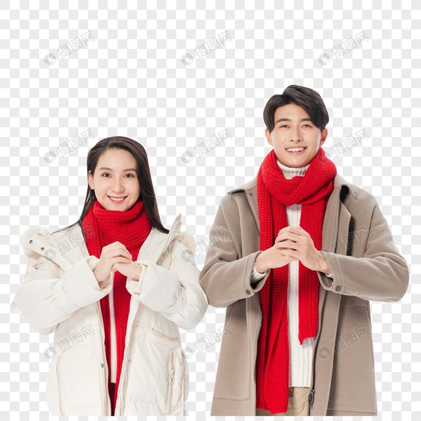 春节情侣欢乐迎新年