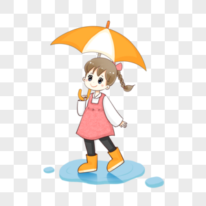 打伞的小姑娘图片