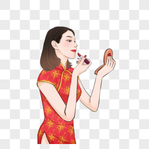 化妆的女性图片