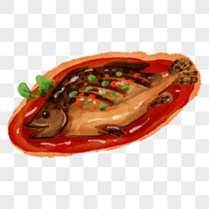 腌鲜臭鳜鱼徽菜手绘美食图片