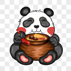 吃美食的熊猫图片