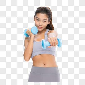 健身女性手举哑铃锻炼图片