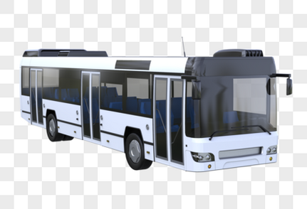 公交车3D模型车模高清图片素材