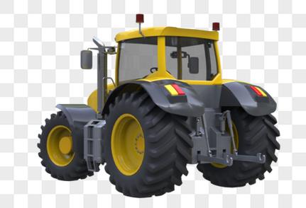 拖拉机3D模型农用机械高清图片素材