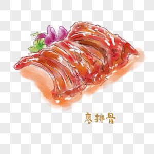 廖排骨川菜手绘美食图片