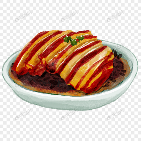 干菜焖肉浙菜手绘美食图片
