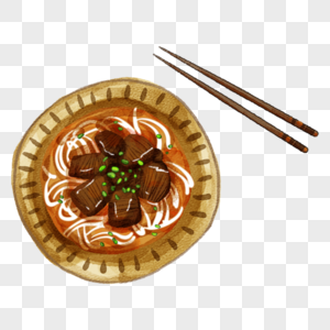 常德牛肉粉湘菜手绘美食图片