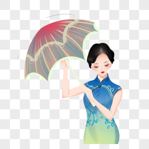 撑伞的女子图片