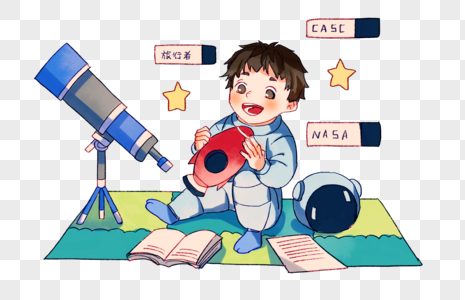 对航天充满兴趣的小男孩图片