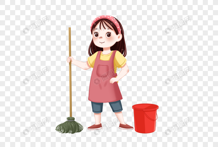 做家务的女孩