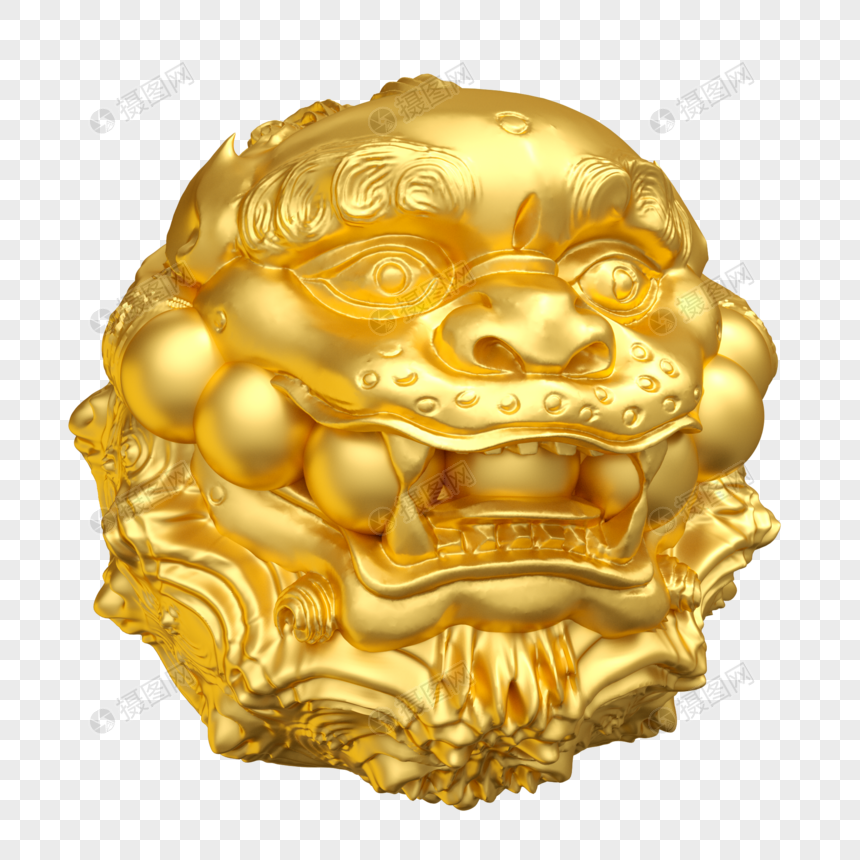 神兽图腾吉祥狮子国潮模型免扣素材
