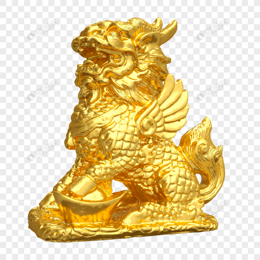 神兽图腾吉祥麒麟国潮三维模型中国风
