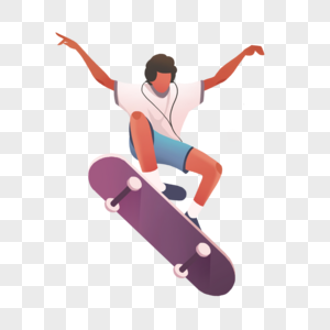 玩滑板的男孩高清图片