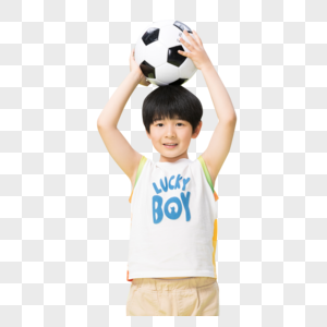 童真小男孩玩足球童趣高清图片素材