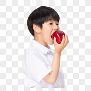 儿童小男孩吃苹果图片