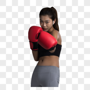 健身女生打拳击塑形图片
