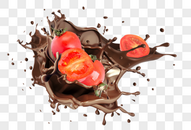 西红柿巧克力喷溅图片